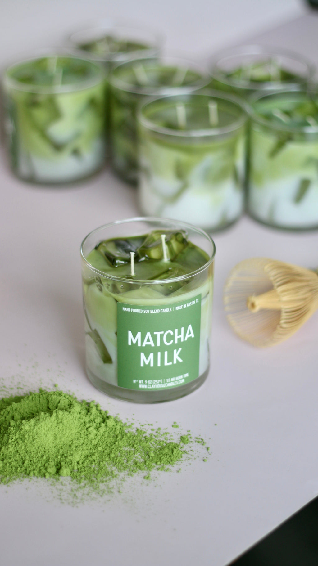 Matcha Milk Container Candle Coconut Cream Green Tea Chamomile
