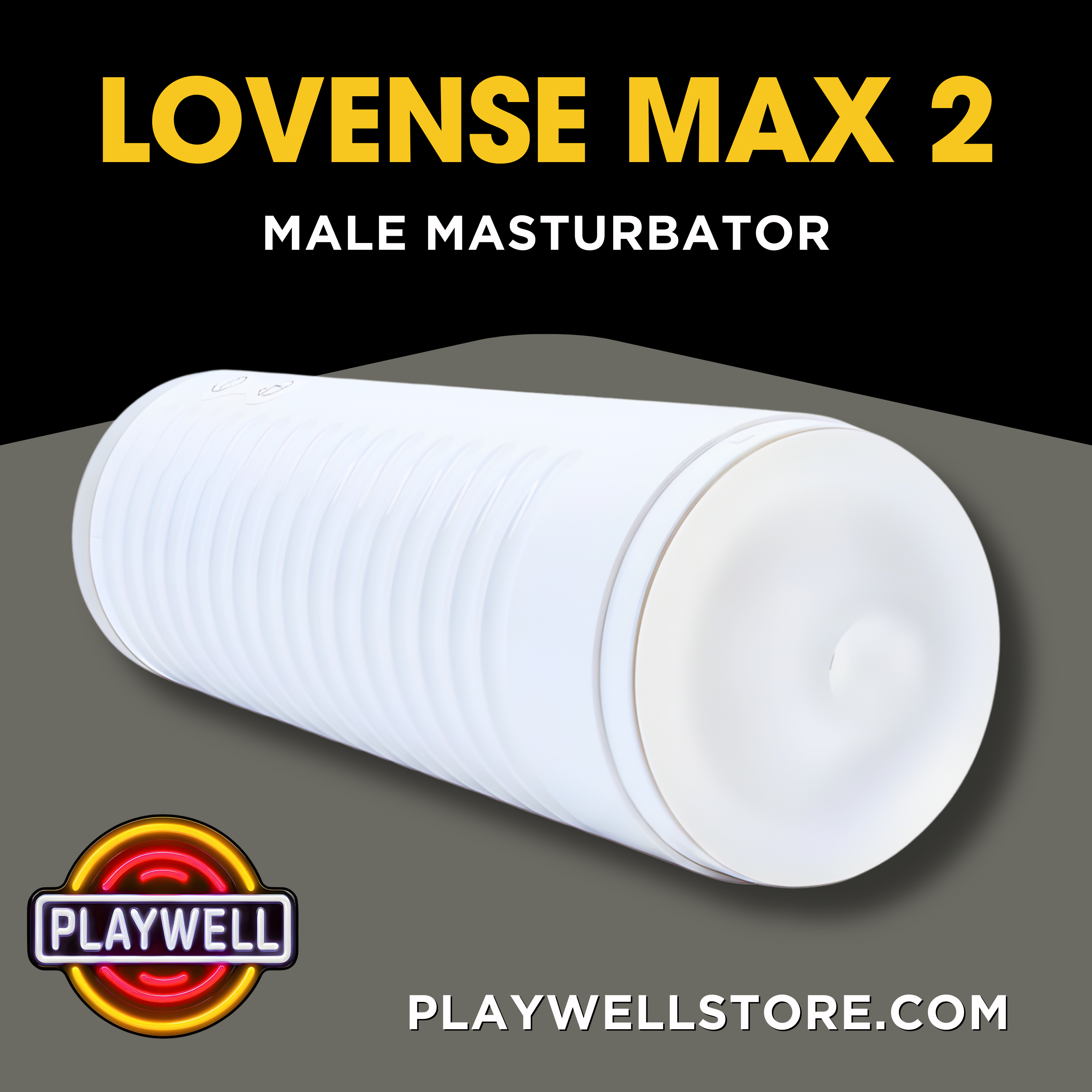 Lovense Max 2 Rechargeable Male Masturbator White Case Clear Sleeve
