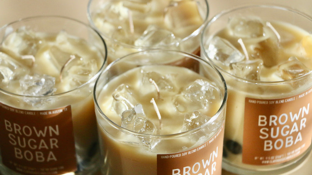 Brown Sugar Boba Container Candle Bergamot Almond Earl Grey Tea Scent