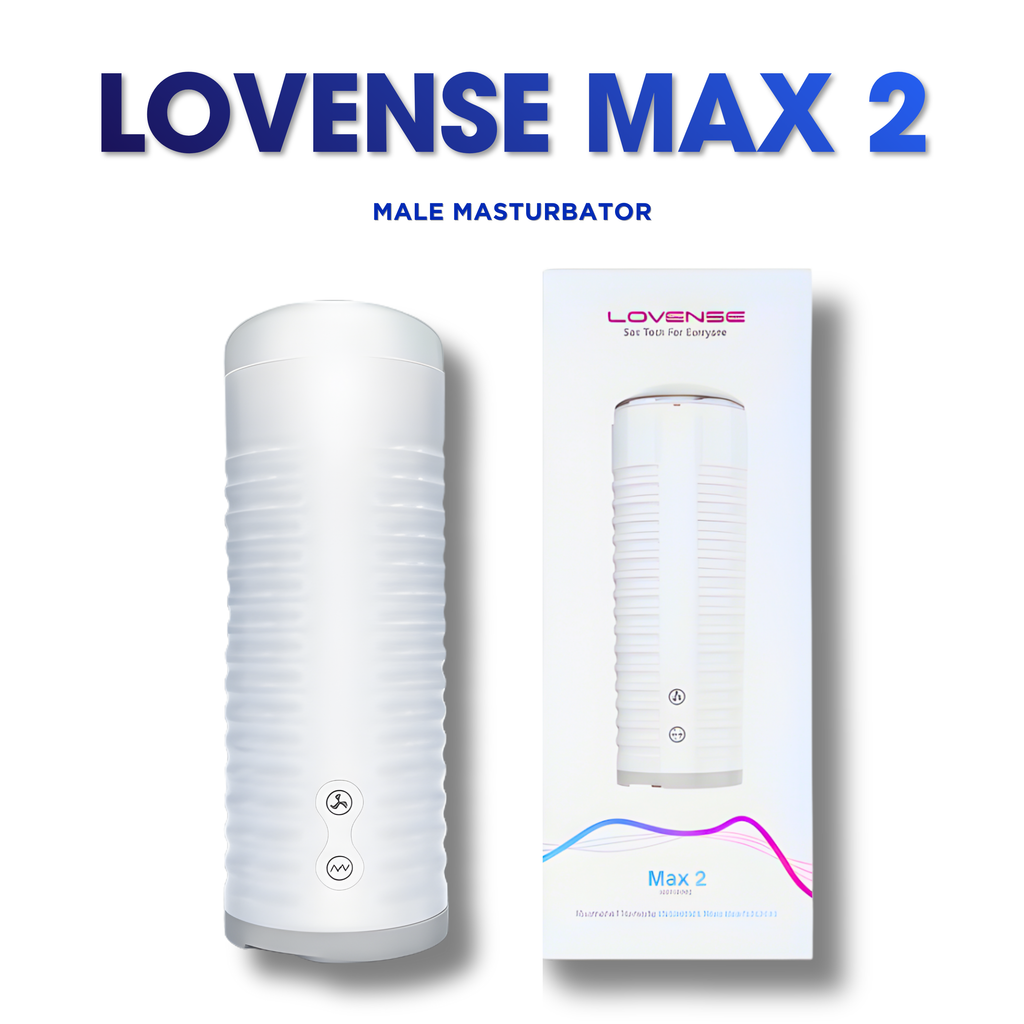 Lovense Max 2 Rechargeable Male Masturbator White Case Clear Sleeve
