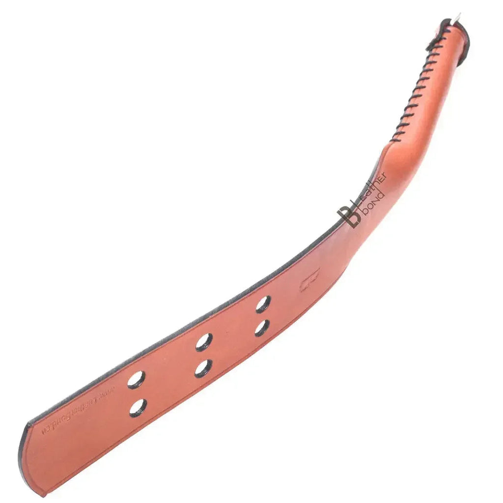 Cowhide Leather Paddle Slapper Brown With Sturdy Handle
