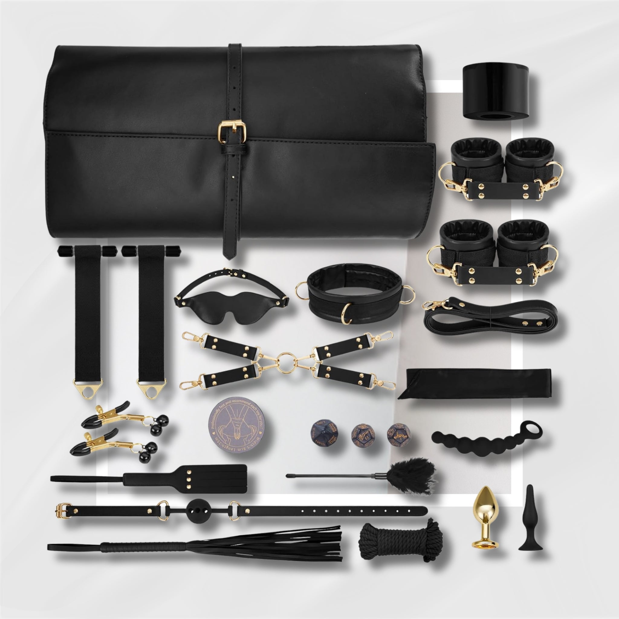 BDSM Restraint Kit 21-Piece ObsidianBond Complete Set