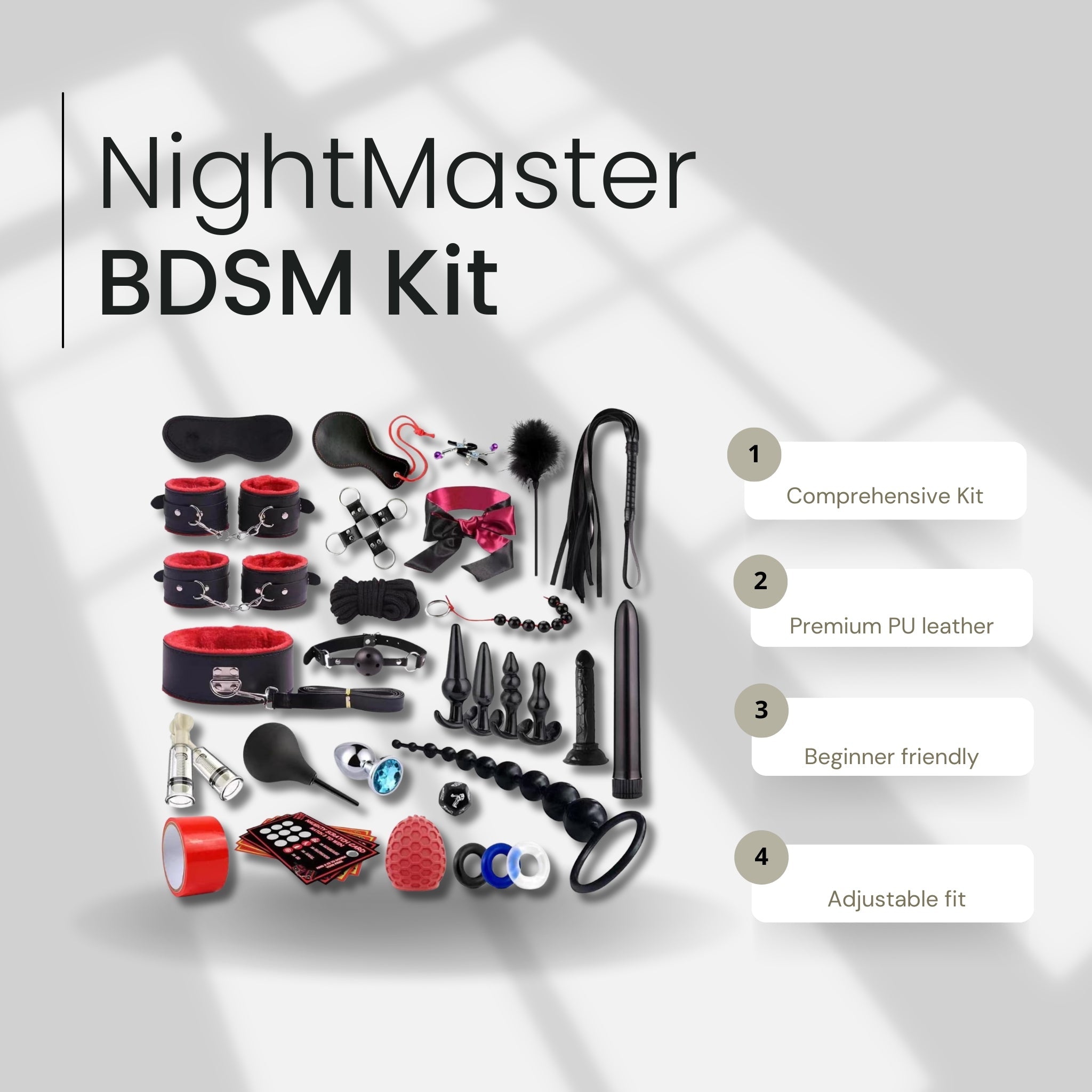NightMaster 34-Piece Ultimate BDSM & Anal Play Kit