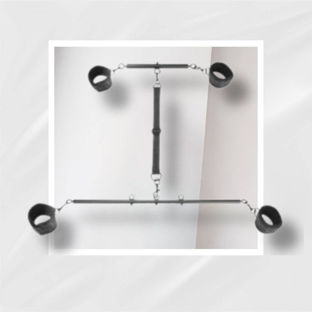 TwilightBond Spreader Bar Kit 2 Bar BDSM Restraints With Nylon Cuffs