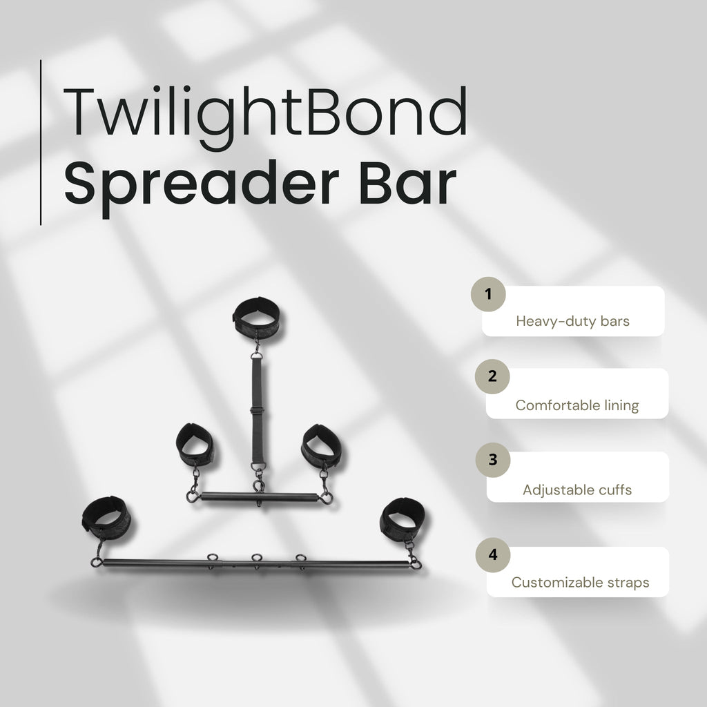 TwilightBond Spreader Bar Kit 2 Bar BDSM Restraints With Nylon Cuffs