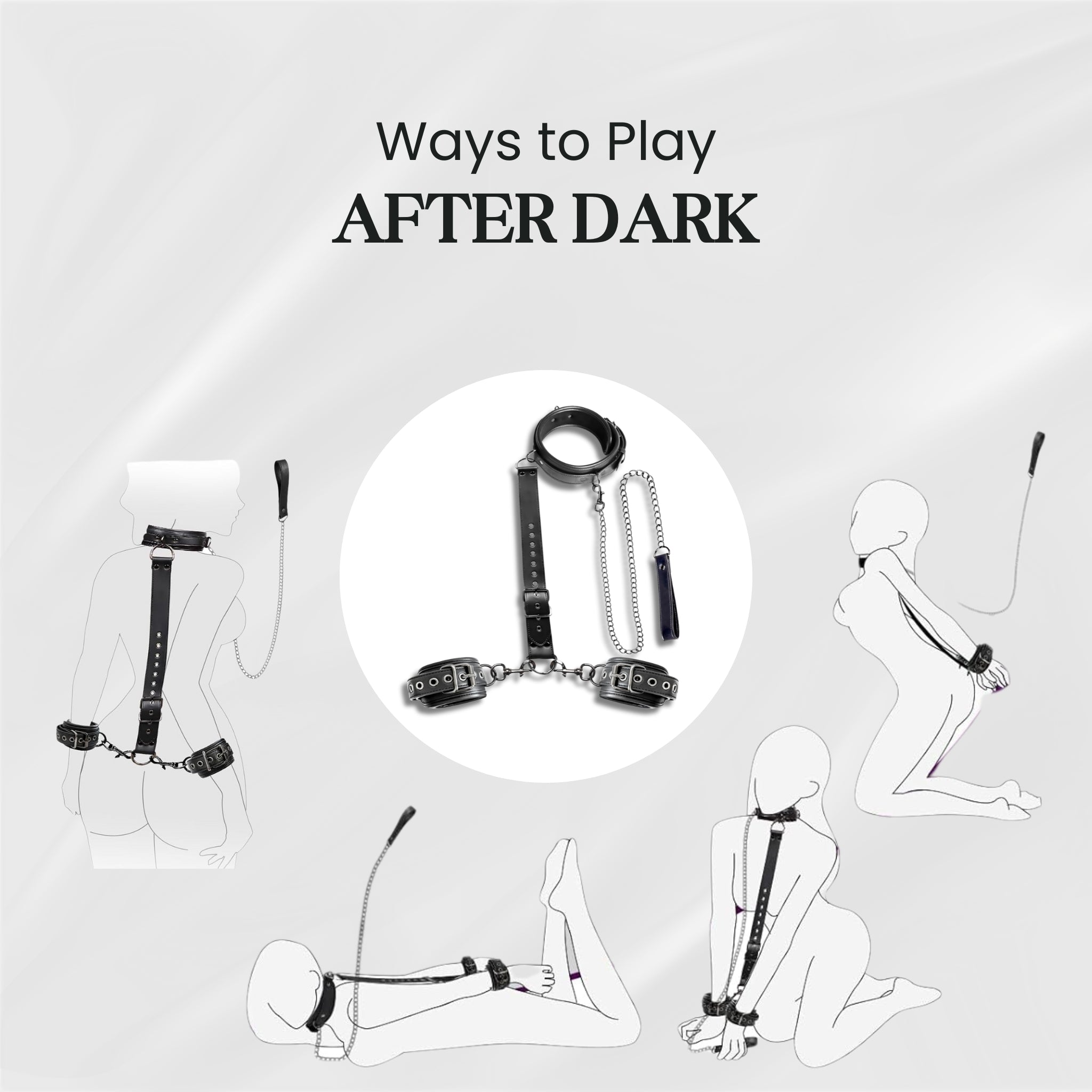 BDSM Restraint Chain Set With Padded PU Leather Kit