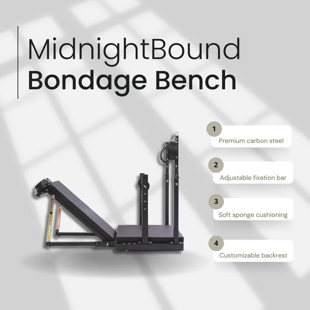 MidnightBound Adjustable Bondage Bench Carbon Steel Frame Angles