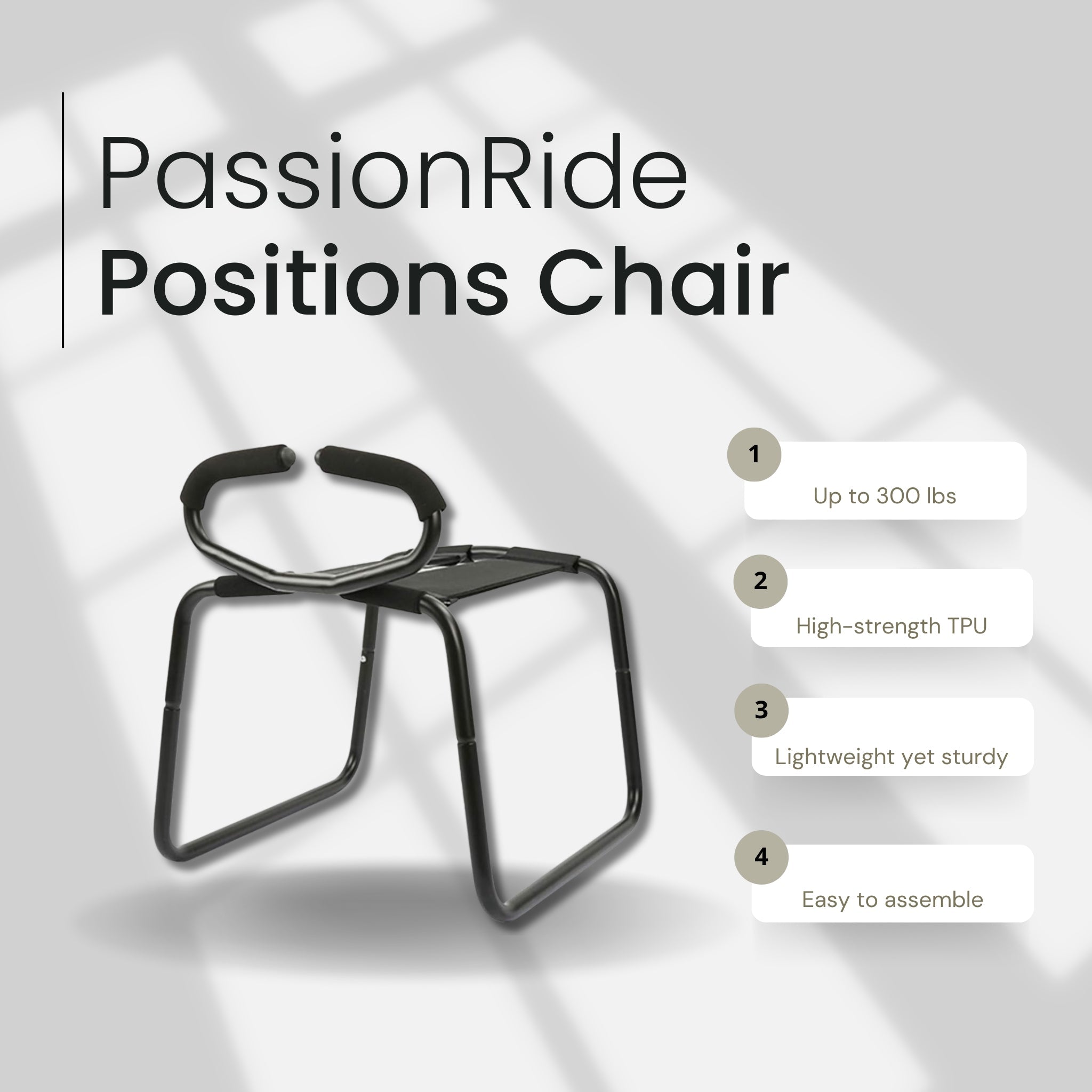 PassionRide Multifunction Sex Position Enhancer Chair with Handrail