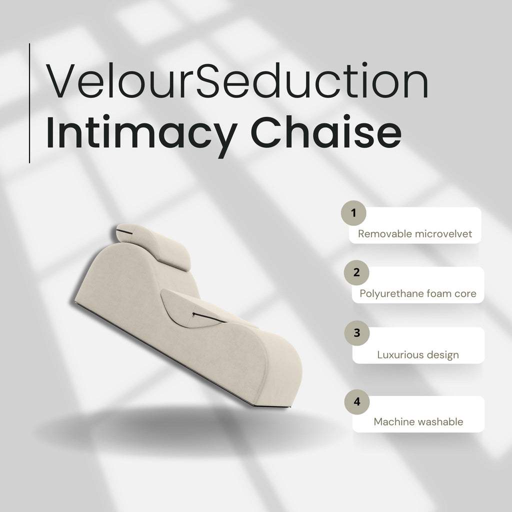 Erotic Chaise Chair Velour Seduction Lounge Beige Microvelvet Cover