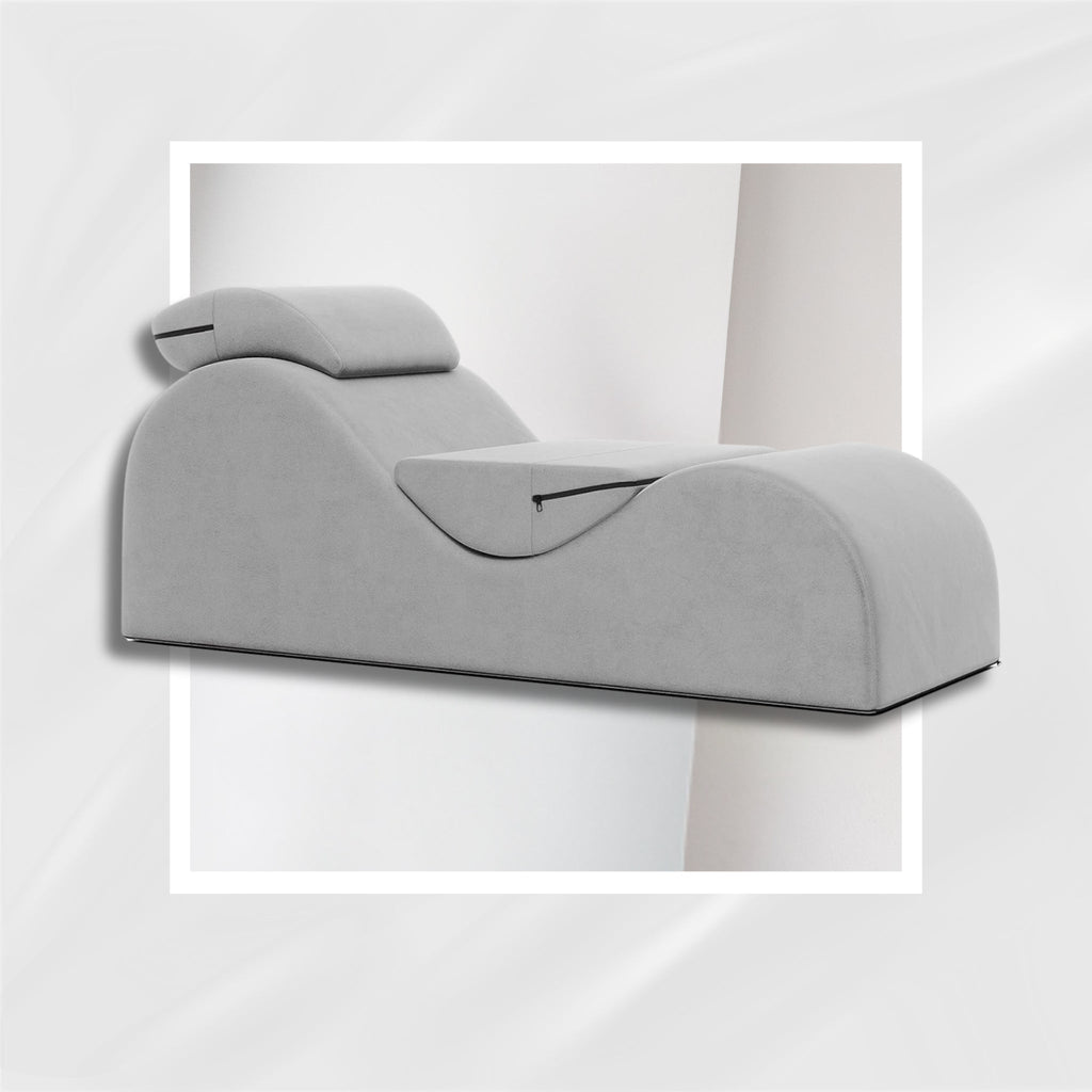 Erotic Chaise Chair With Ergonomic Foam Support SilverSeduction Lounge