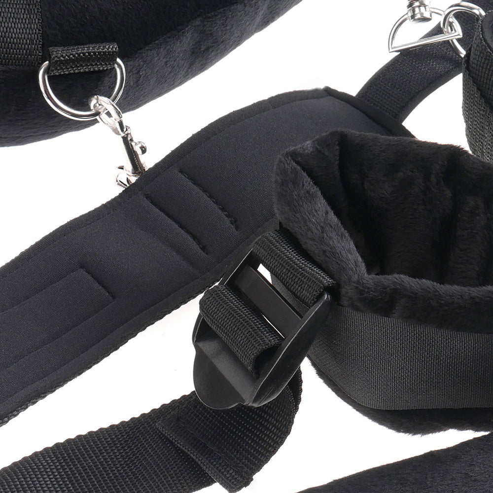 Fetish Fantasy Series Adjustable Position Master with Cuffs Black