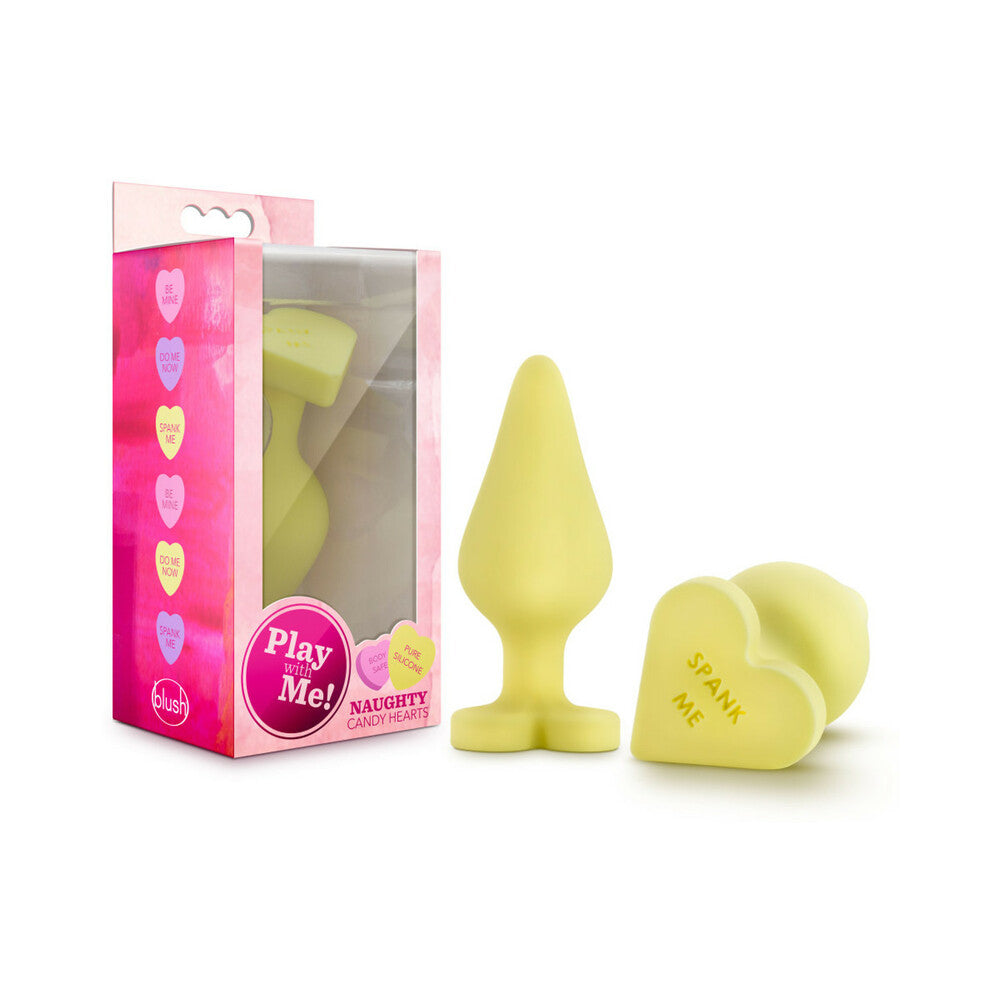 Play with Me Naughty Candy Hearts ''Spank Me'' Anal Plug Yellow