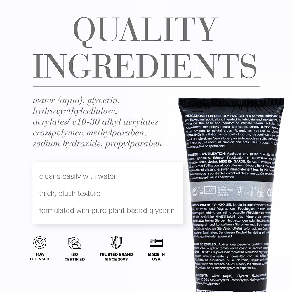 JO H2O Gel Water-Based Personal Lubricant 8 oz.