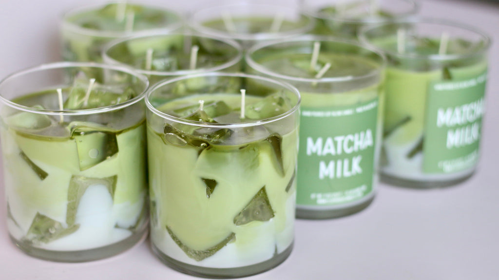 Matcha Milk Container Candle Coconut Cream Green Tea Chamomile