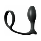 Anal Fantasy Collection Silicone Ass-Gasm Cock Ring Beginner''s Plug Black