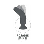King Cock 9 in. Vibrating Cock With Balls Poseable Suction Cup Dildo Black