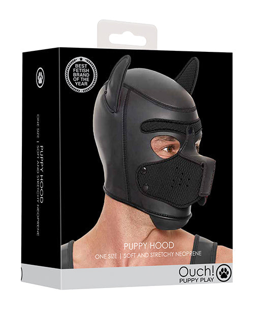 Puppy Hood Neoprene Black Detachable Adjustable Straps
