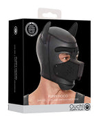 Puppy Hood Neoprene Black Detachable Adjustable Straps