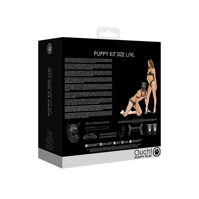 Puppy Play Complete Kit LXL Black All In One Accessories