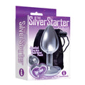 The 9''s, The Silver Starter, Bejeweled Heart Stainless Steel Plug, Violet
