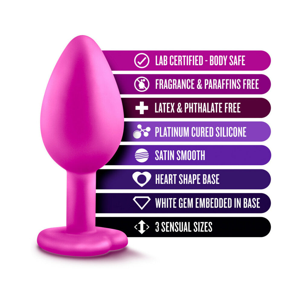 Luxe 3-Piece Bling Plug Training Kit with White Gem Base Pink