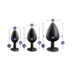 Luxe 3-Piece Bling Plug Training Kit with White Gem Base Black