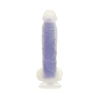 Evolved Luminous Poseable Glow in the Dark 8 in. Dildo With Balls Clear/Purple