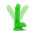 Neo 6 in. Dual Density Dildo with Balls Neon Green