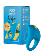 ROMP Juke Vibrating Cockring Silicone Blue Dual Stimulation