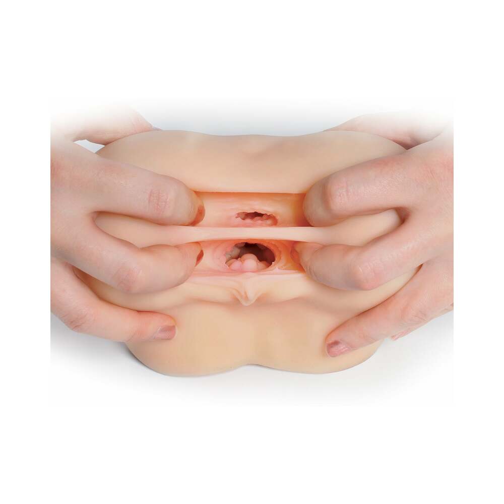 PDX Fuck Me Silly To Go Petite Fantasy Bubble Butt Dual Entry Stroker Beige
