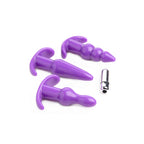 Trinity Vibes 3 Piece Vibrating Anal Plug Set Purple