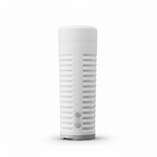 White cylindrical device with a patterned surface on a white background
