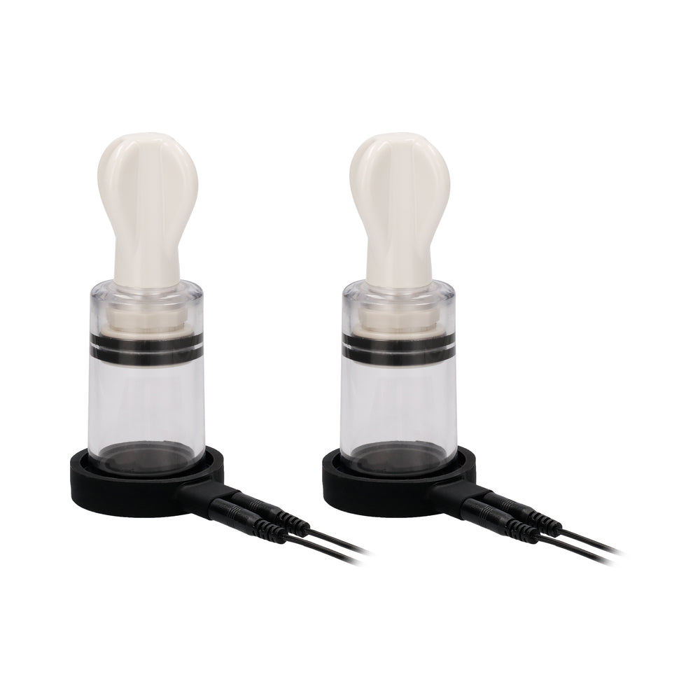 ElectroShock Remote-Controlled E-Stimulation Nipple Suckers White