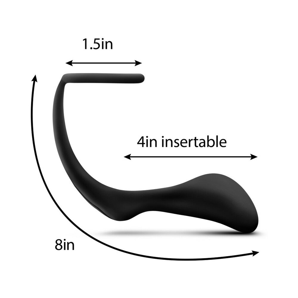 Anal Adventures Platinum Silicone Cock Ring Plug Black