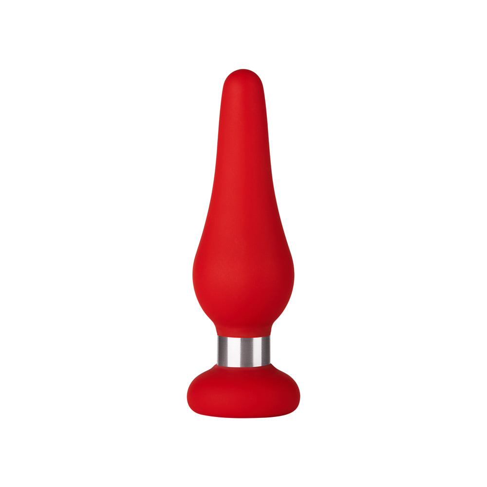 Forto F-21 Tear Drop Silicone Anal Plug Small Red