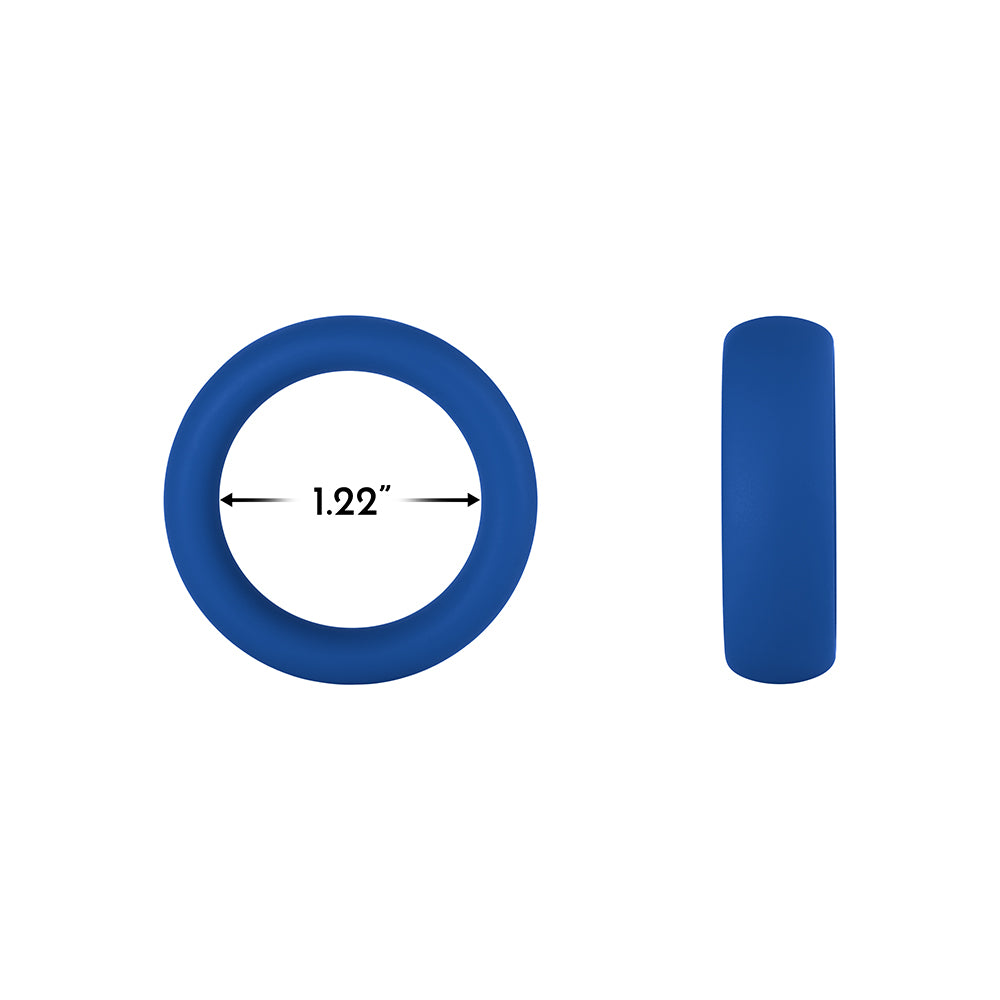 Forto F-64 Wide Liquid Silicone Cockring Small Blue