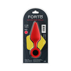 Forto F-10 Silicone Anal Plug with Pull Ring Large Red