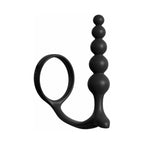 Anal Fantasy Collection Silicone Ass-Gasm Cockring Anal Beads Black