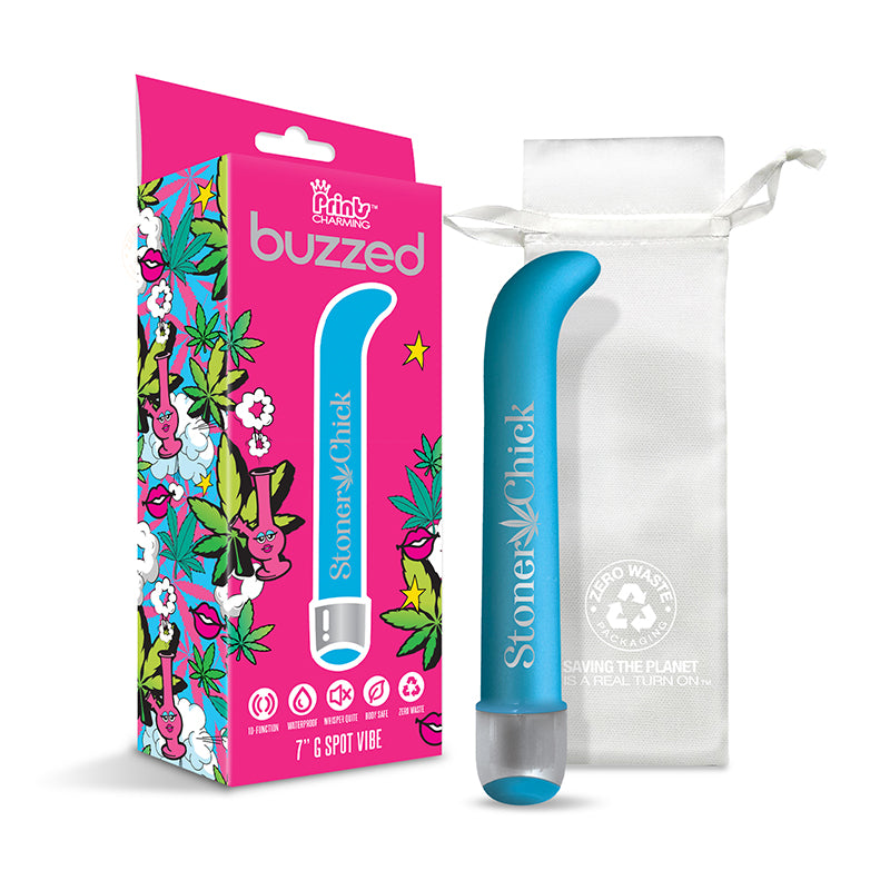 Prints Charming Buzzed 7 G-Spot Vibe - Stoner Chick - Blue
