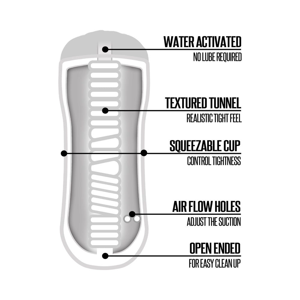 Happy Ending Just Add Water Self-Lubricating Shower Stroker - Mouth