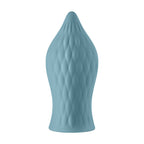 FemmeFunn Versa T Sleeve Textured Silicone Tongue-Shaped Bullet Sheath Light Blue