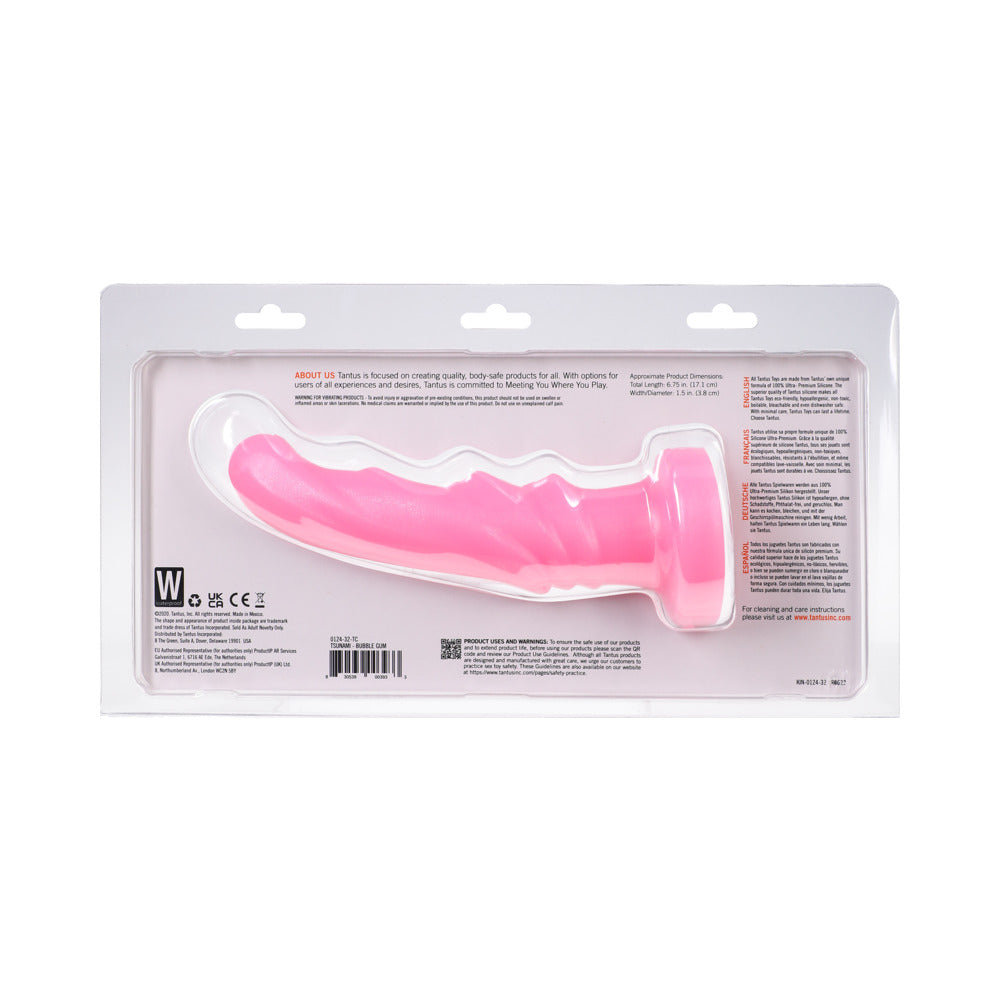 Tantus Tsunami Vibrating G-Spot Dildo Bubble Gum (Clamshell)
