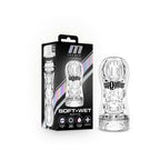 M for Men Soft + Wet Magnifier Self-Lubricating See-Through Stroker Clear