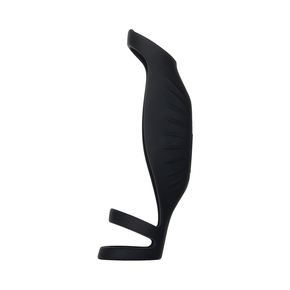 Gender X Rocketeer Rechargeable Triple-Ring Vibrating Silicone Penis Sheath Black