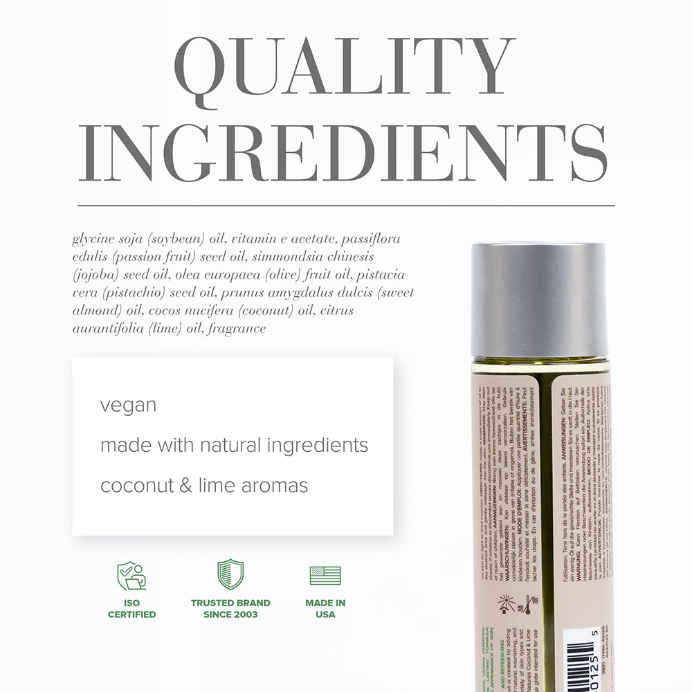 JO Naturals Massage Oil Coconut & Lime 4 oz.