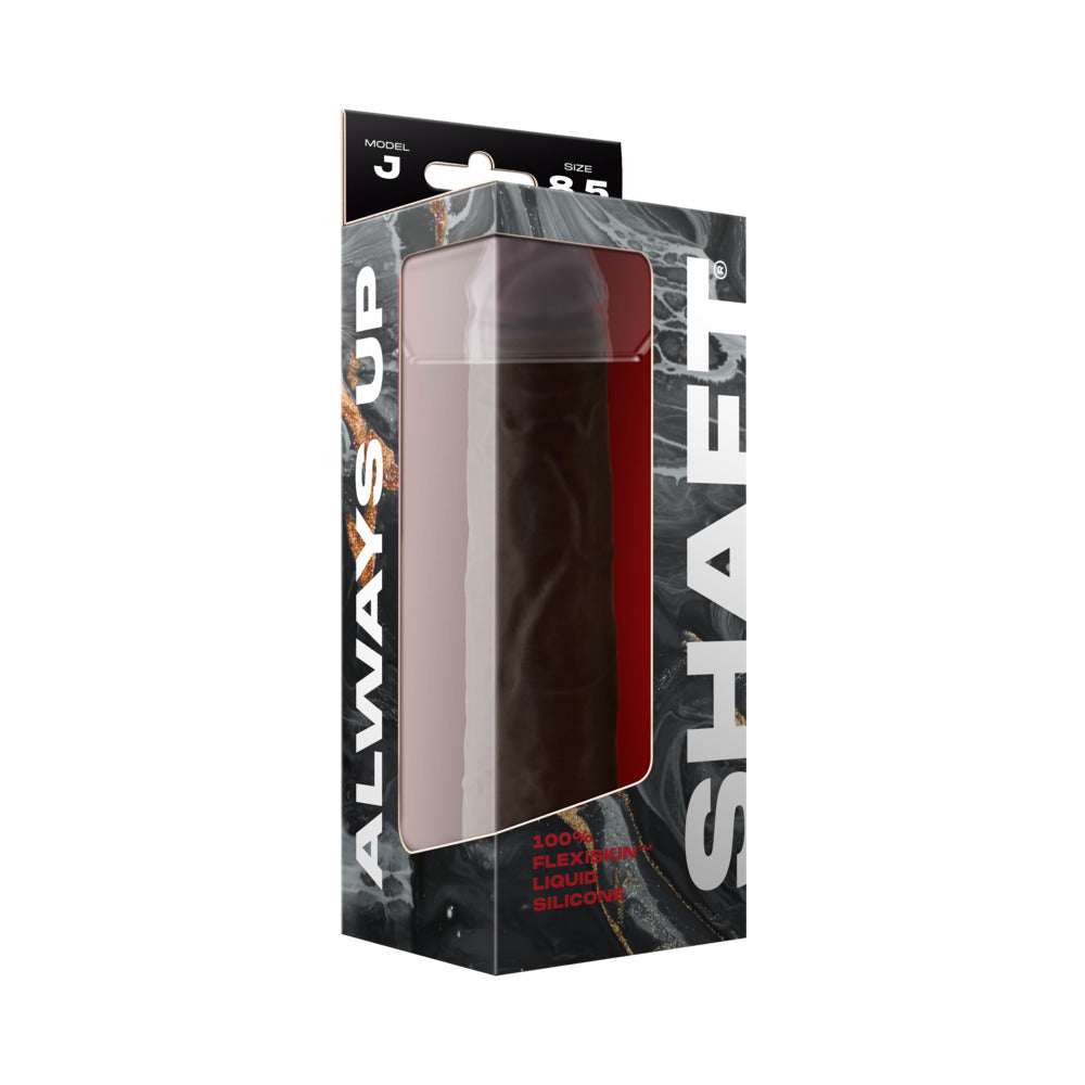 Shaft Model J: 8.5 in. Dual Density Silicone Dildo Mahogany
