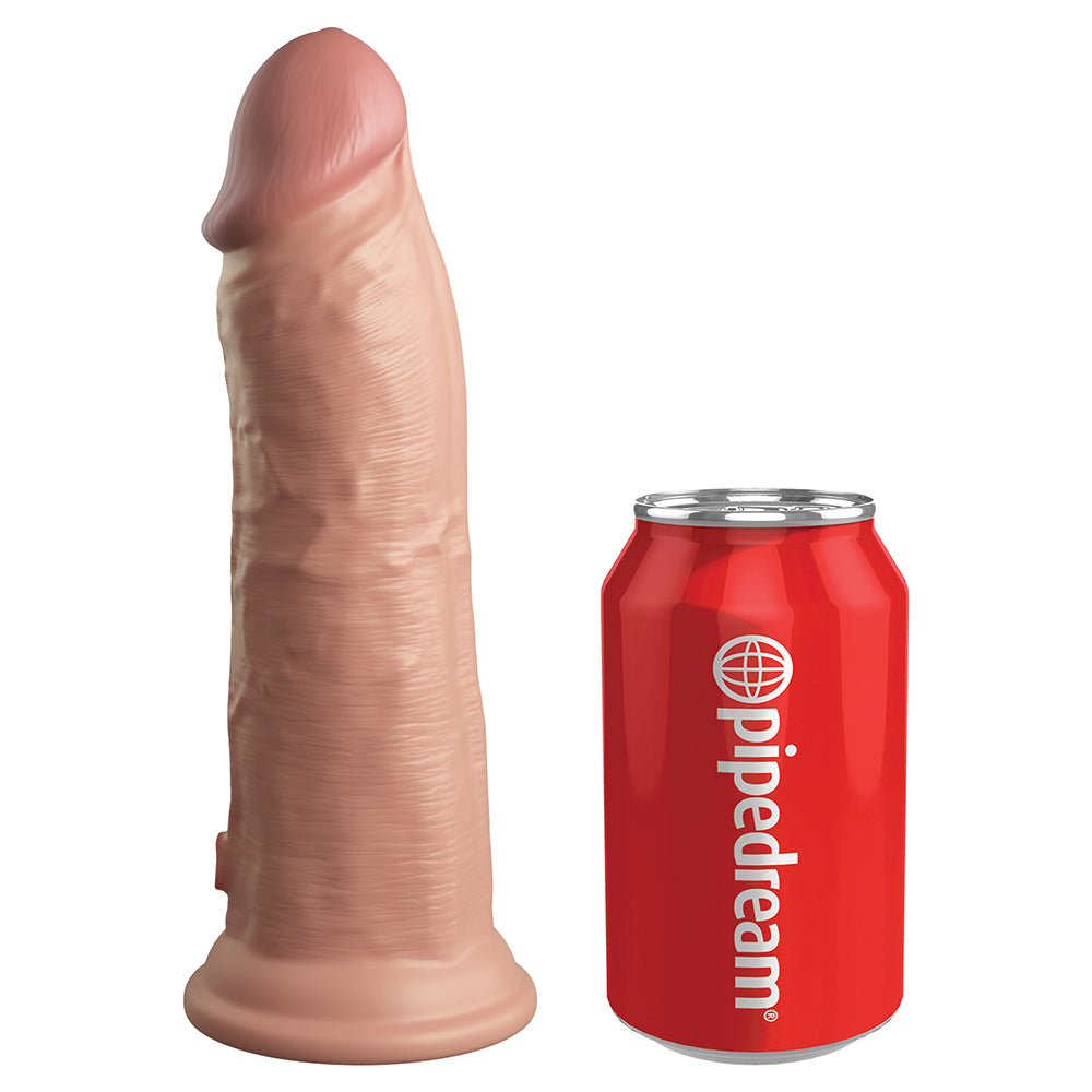King Cock Elite 8 in. Vibrating Realistic Dildo With Suction Cup Beige