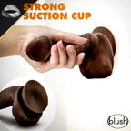 Dr. Skin Glide Realistic 8.5 in. Self-Lubricating Dildo with Balls Brown