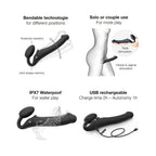 Strap-On-Me Vibrating Bendable Strapless Strap-On Black XLarge