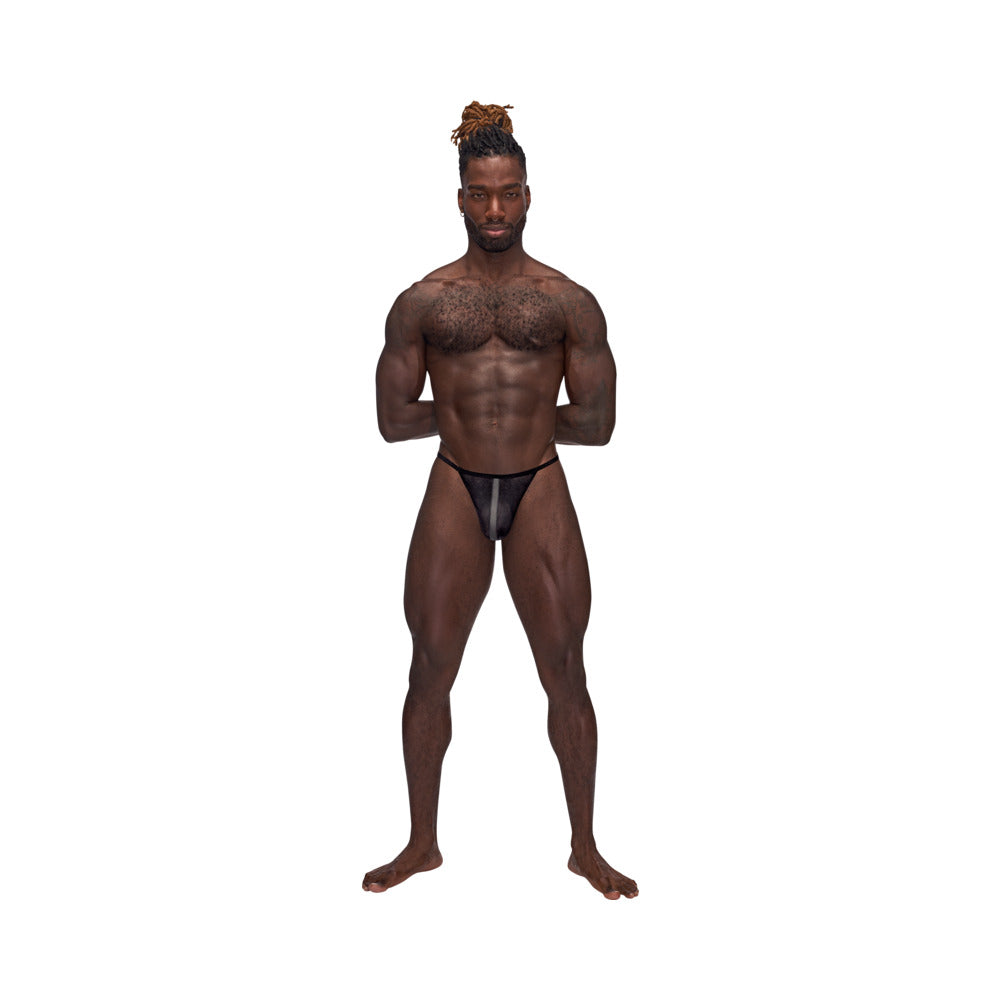 Male Power Landing Strip Micro Thong Black S/M